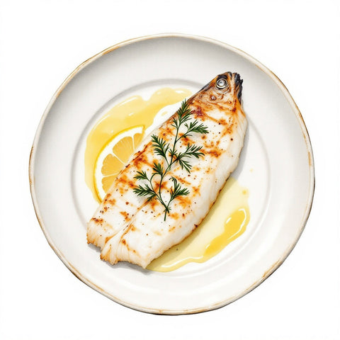 Fish dishes — watercolor illustration, The Private Chef