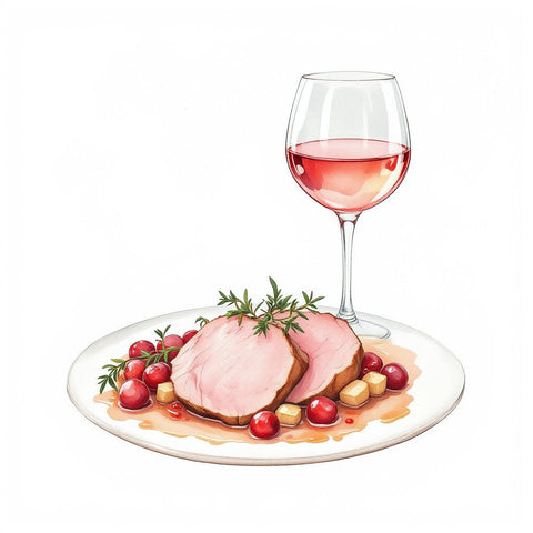 Pairs with Pinot and poultry — watercolor illustration, The Private Chef