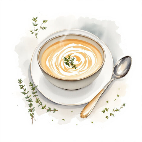 Starters and soups — watercolor illustration, The Private Chef