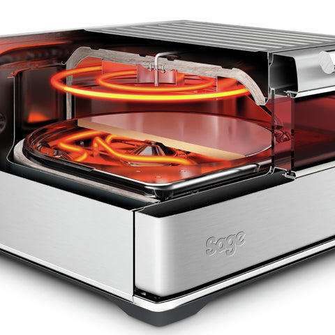 SAGE the Smart Oven Pizzaiolo, open with pizza
