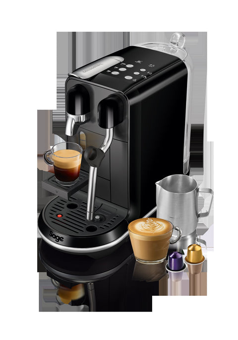 SAGE the Creatista Uno with capsules and milk jug