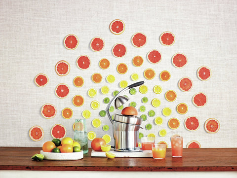 SAGE the Citrus Press Pro with citrus fruit, lifestyle