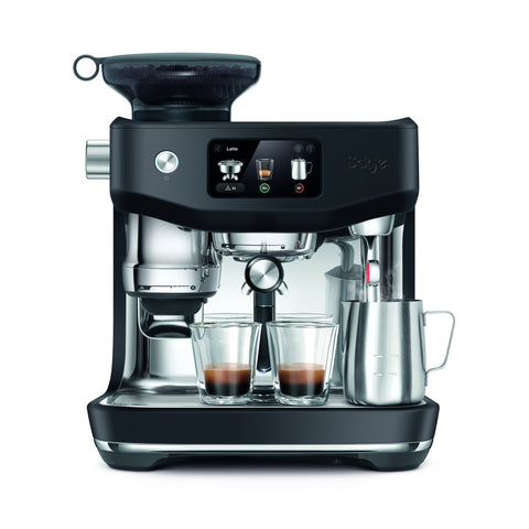 SAGE the Oracle Jet espresso machine, Black Truffle, front