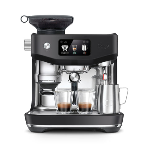 SAGE the Oracle Jet espresso machine, Black Truffle, side