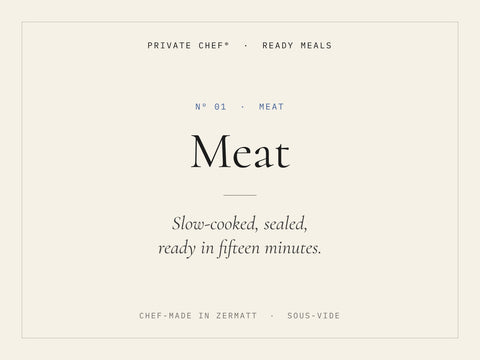 Meat — chef-made ready meals, Zermatt