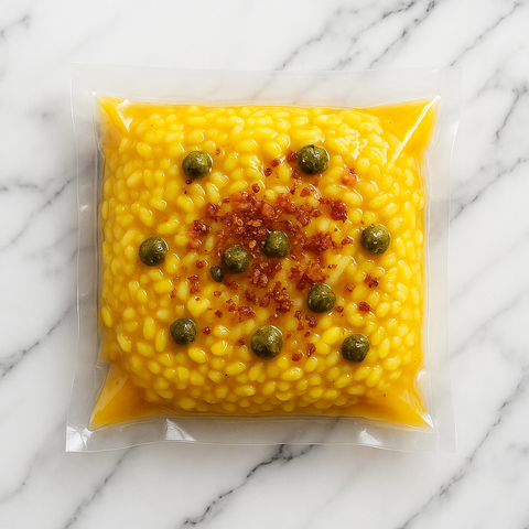 Saffron Risotto Milanese, Crispy Capers & Parmesan
