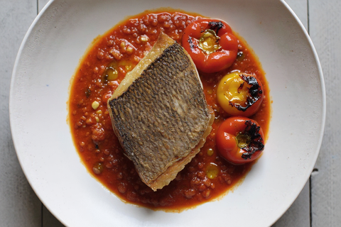 Sea Bream, Romesco & Roasted Peppers — Flux v2
